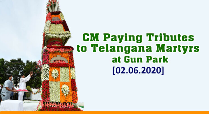 CM-KCR-paying-floral-tributes-to-Telangana-Martyrs-at-Gun-Park-02-06-2020