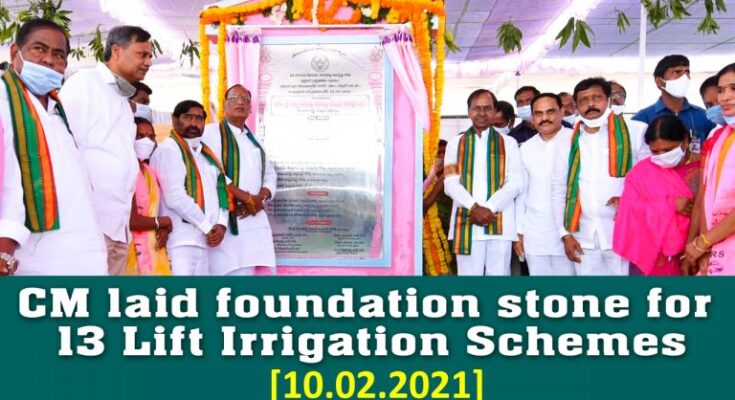 CM-KCR-lays-foundation-stone-for-13-Lift-Irrigation-Schemes-at-Nellikallu-10-02-2021