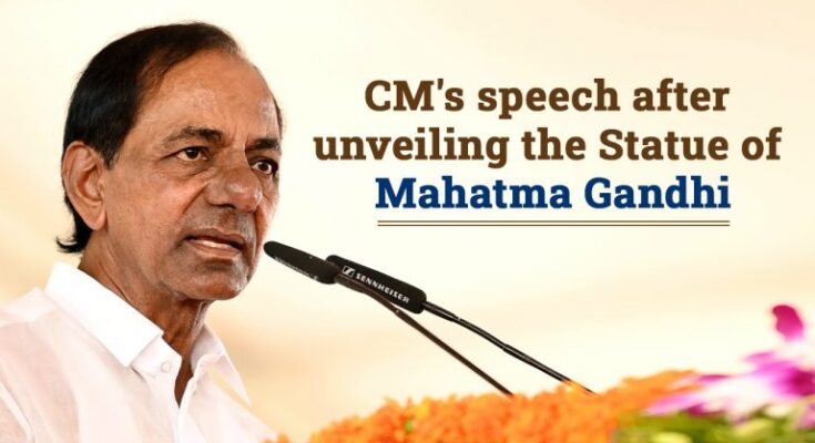 CM Sri KCR’s speech after unveiling the Statue of Mahatma Gandhi at Gandhi Hospital.