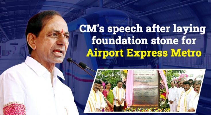 Foundation stone for Airport Express Metro