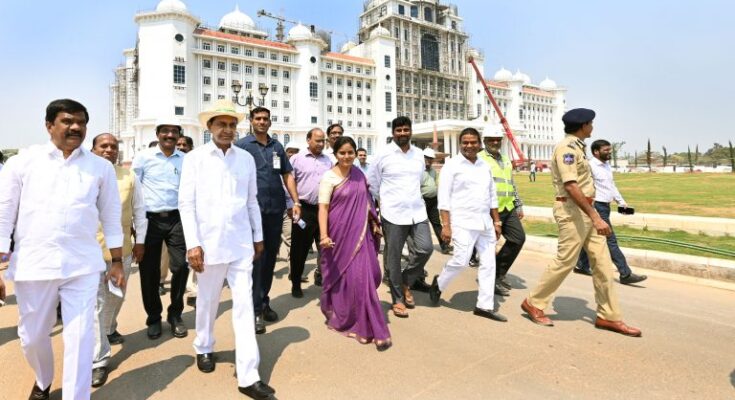 CM inspected works of Secretariat, Ambedkar Statue and Martyrs Memorial